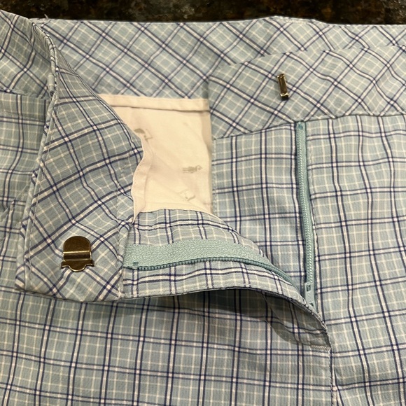 Puma Light Blue/White/Navy Plaid Bermuda Shorts - Picture 3 of 12